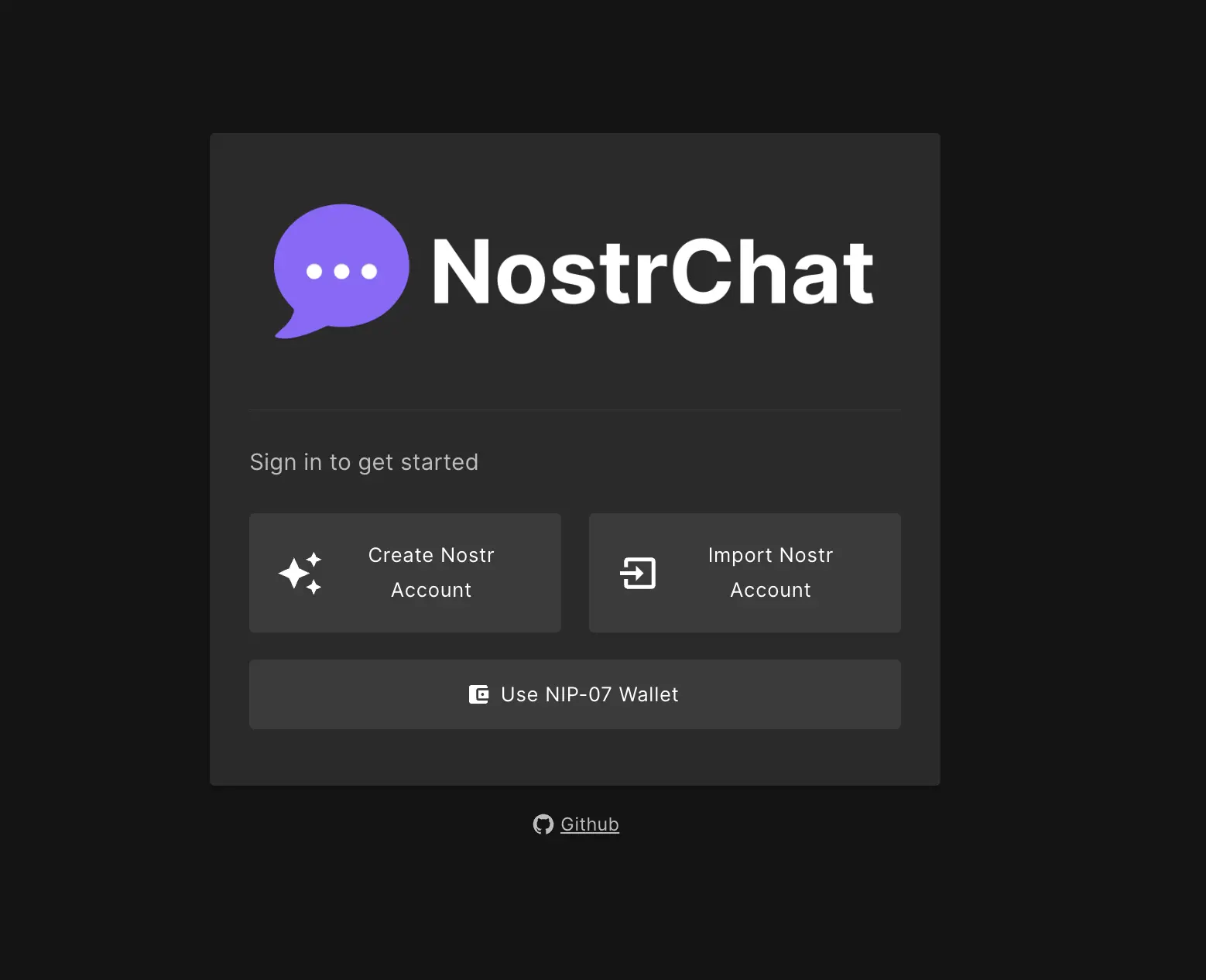 Screenshot do NostrChat.io